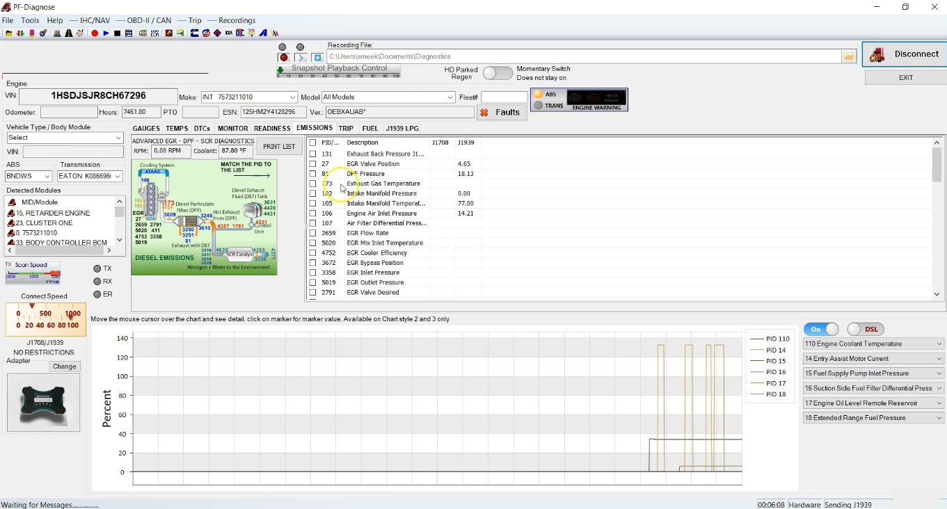 PF-Diagnose e ferramenta universal de diagnóstico de caminhões 2019