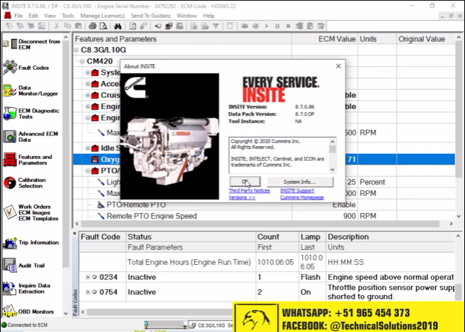CUMMINS INSITE 9.1.1 PRO + FLLET CALS + ZAP IT + INCAL ONLINE 2025
