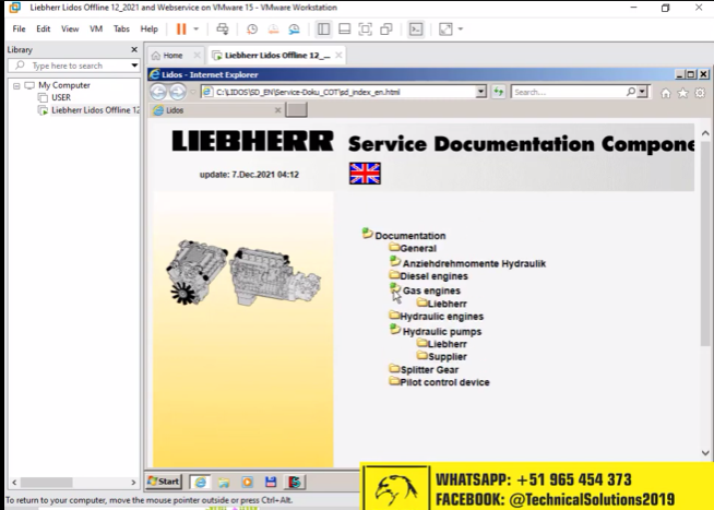 Liebherr Lidos Offline (Manuais de peças, operação e serviço) 12.2021 + Webservice