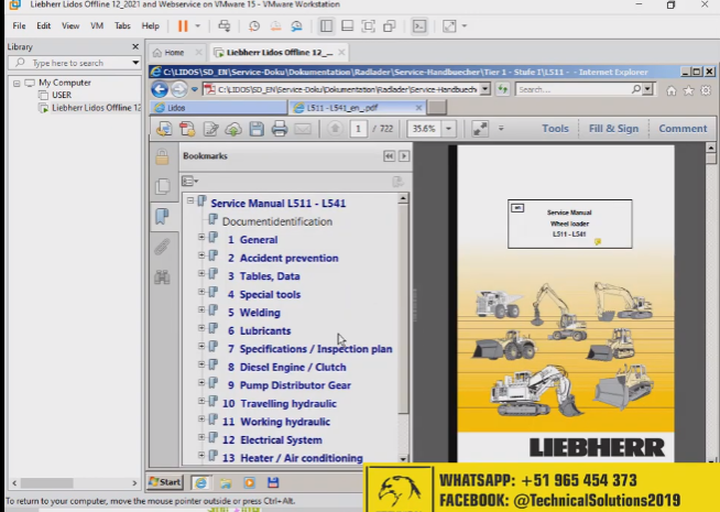 Liebherr Lidos Offline (Manuais de peças, operação e serviço) 12.2021 + Webservice