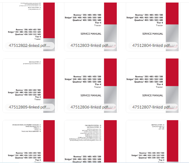 Pacote de manuais de serviço de equipamentos agrícolas e de construção Case 140,3 GB