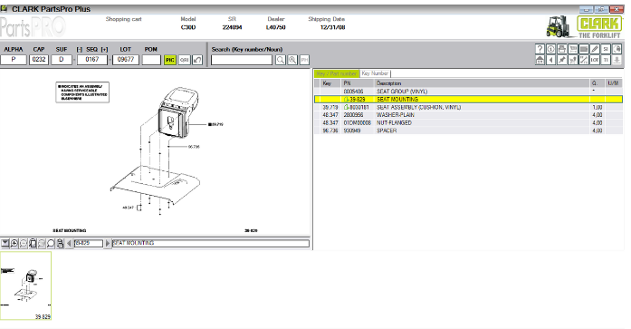 CLARK Parts Pro Plus Software