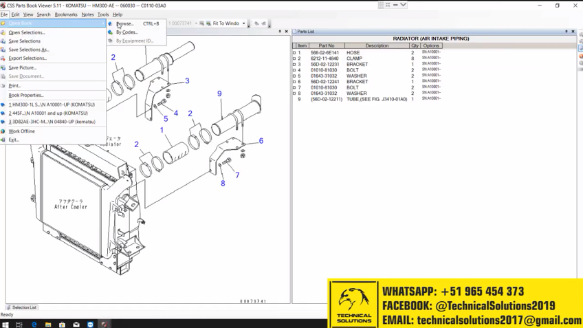 KOMATSU CSS PARTS VIEWER 2022 EUA, Japão, Europa