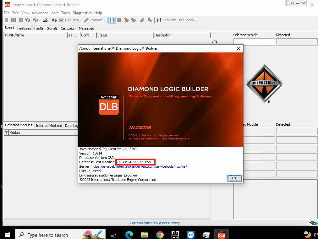 Diagnóstico do motor Navistar 2023 + International Diamond Logic Builder 06.2024 + Servicemaxx Pro J1939 + J1708