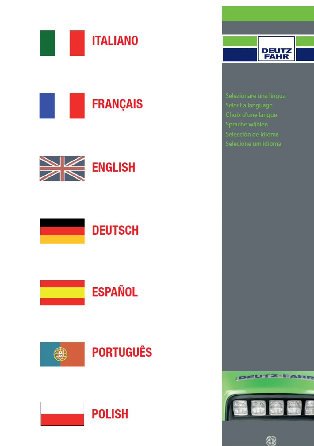 MANUAIS DE SERVIÇO DEUTZ FAHR