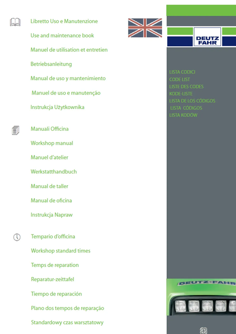 MANUAIS DE SERVIÇO DEUTZ FAHR