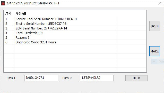 SENHA DE FÁBRICA CATERPILLAR 10 DÍGITOS 
