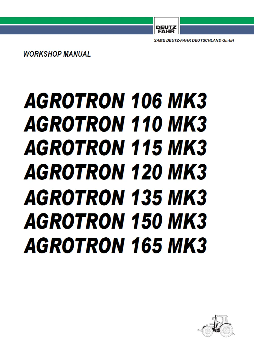 MANUAIS DE SERVIÇO DEUTZ FAHR