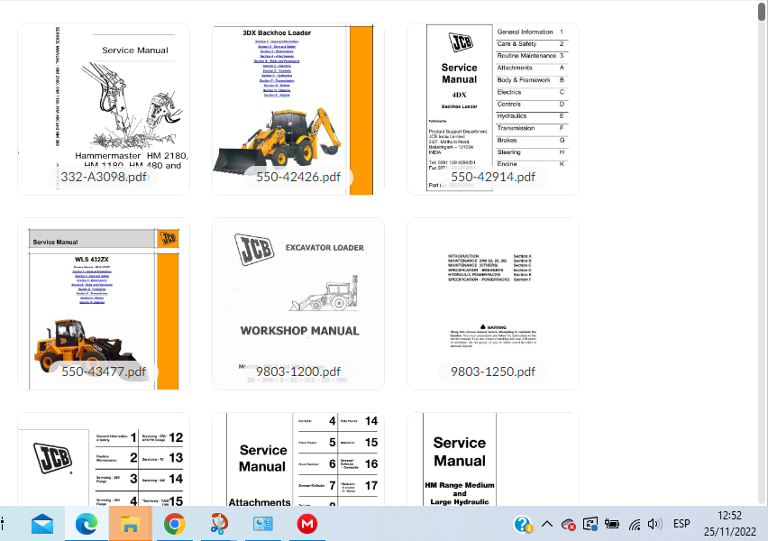 MANUAIS DE SERVIÇO JCB COLEÇÃO PDF 38GB 2019 
