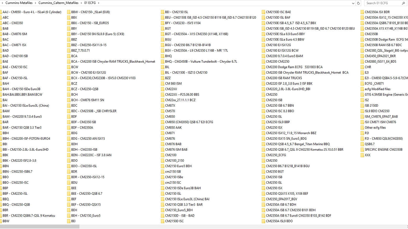 Cummins METAFILES 52GB ECFG E2M SCREEN CBF Config &amp; Delete FILES Atualização 04.2022 
