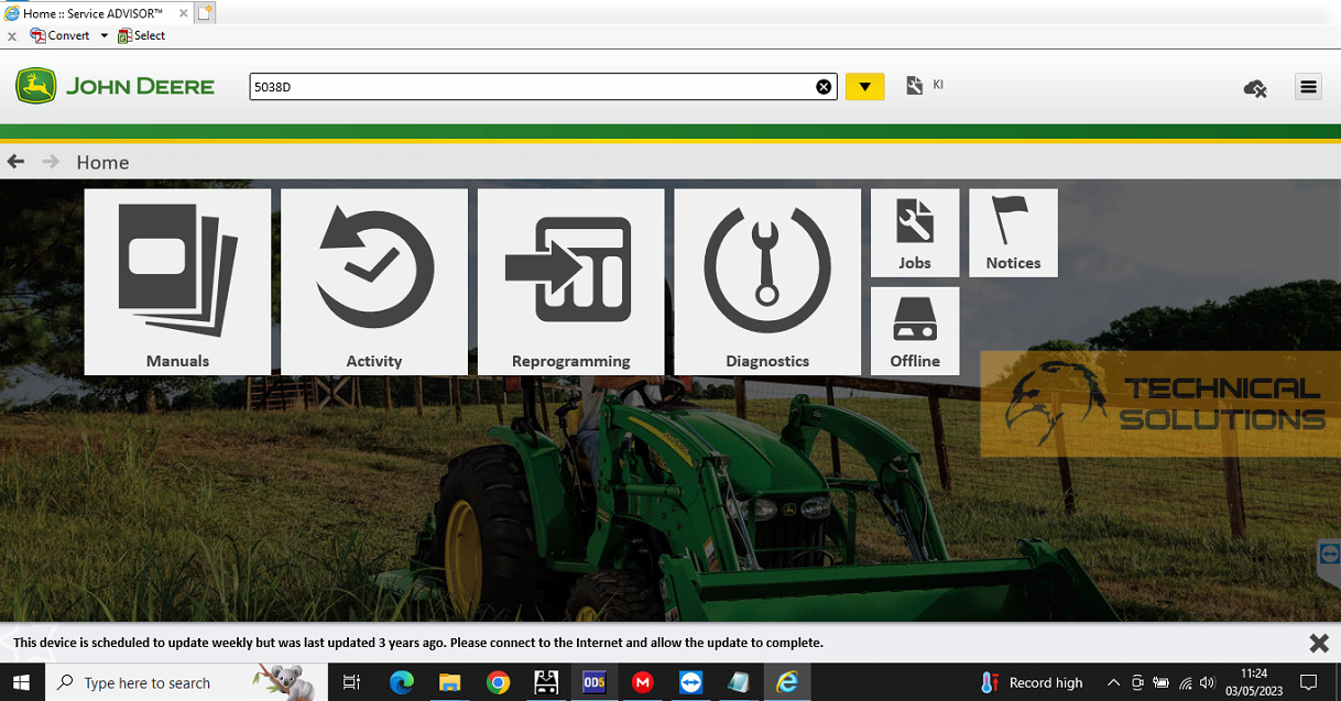 John Deere Service.Advisor 5.4.4 Agricultura Construção Silvicultura 02.2025 + Soluções DTAC 