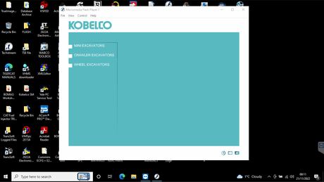 Pacote de manuais de peças e serviços Kobelco 