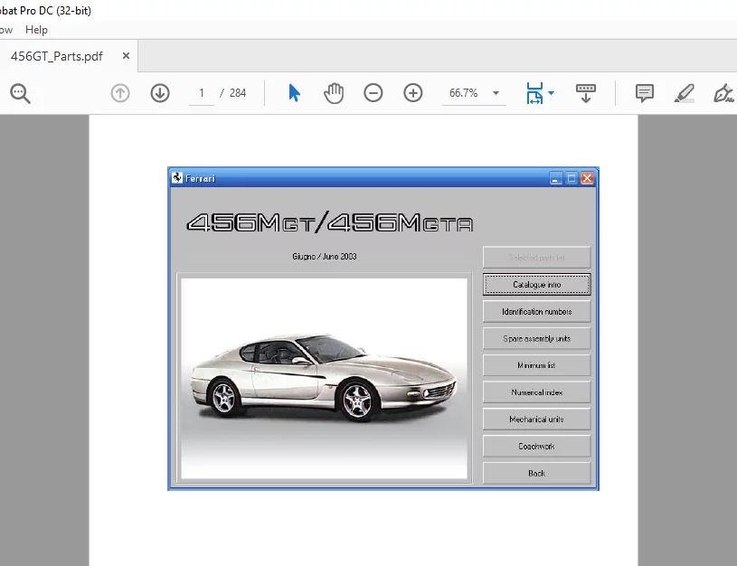 MANUAL FERRARI E CATÁLOGO DE PEÇAS – 2017 